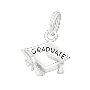 Sterling Silver Cap Diploma Charm Grad Gift